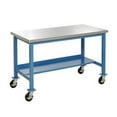 thumbnail image 1 of Mobile Stainless Steel Square Edge Laboratory Bench - Blue, 1 of 1
