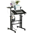 Mobile Stand Up Desk, Adjustable Laptop Desk with Wheels, Home Office