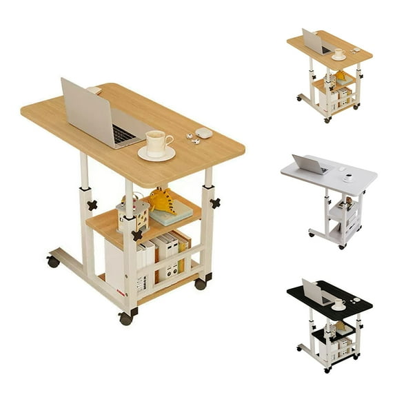 Mobile Standing Desk, Adjustable Height Small Mobile Stand Up Desk, Hospital Table Laptop Stand With Wheels, Laptop Workstation For Home, Office, School