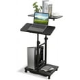 Mobile Standing Desk, Portable Adjustable Height Computer Desk with 2