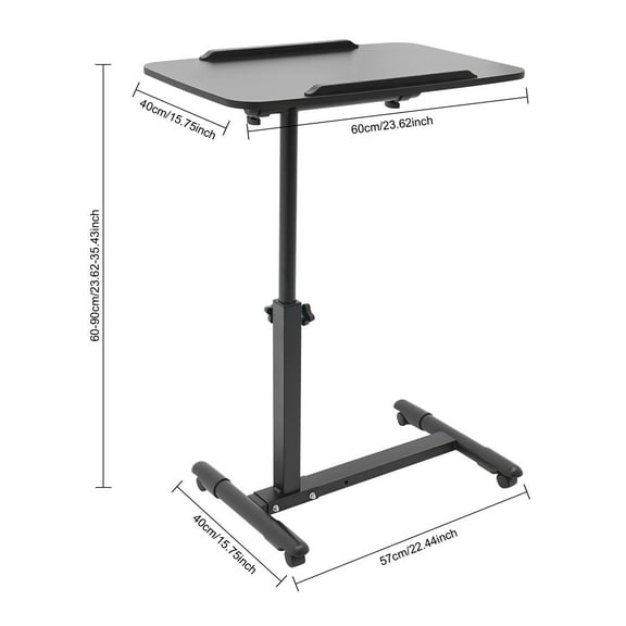 Mobile Standing Desk Rolling Laptop Table Adjustable Hospital & Home Bed Table