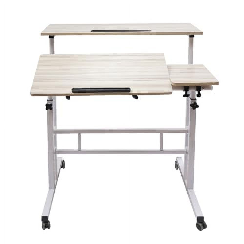 Mobile Standing Desk, Rolling Table Height Adjustable Computer Desk