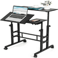 Mobile Standing Desk Stand Up Desk Height Adjustable Office Desk with Standing & Seating 2 Modes