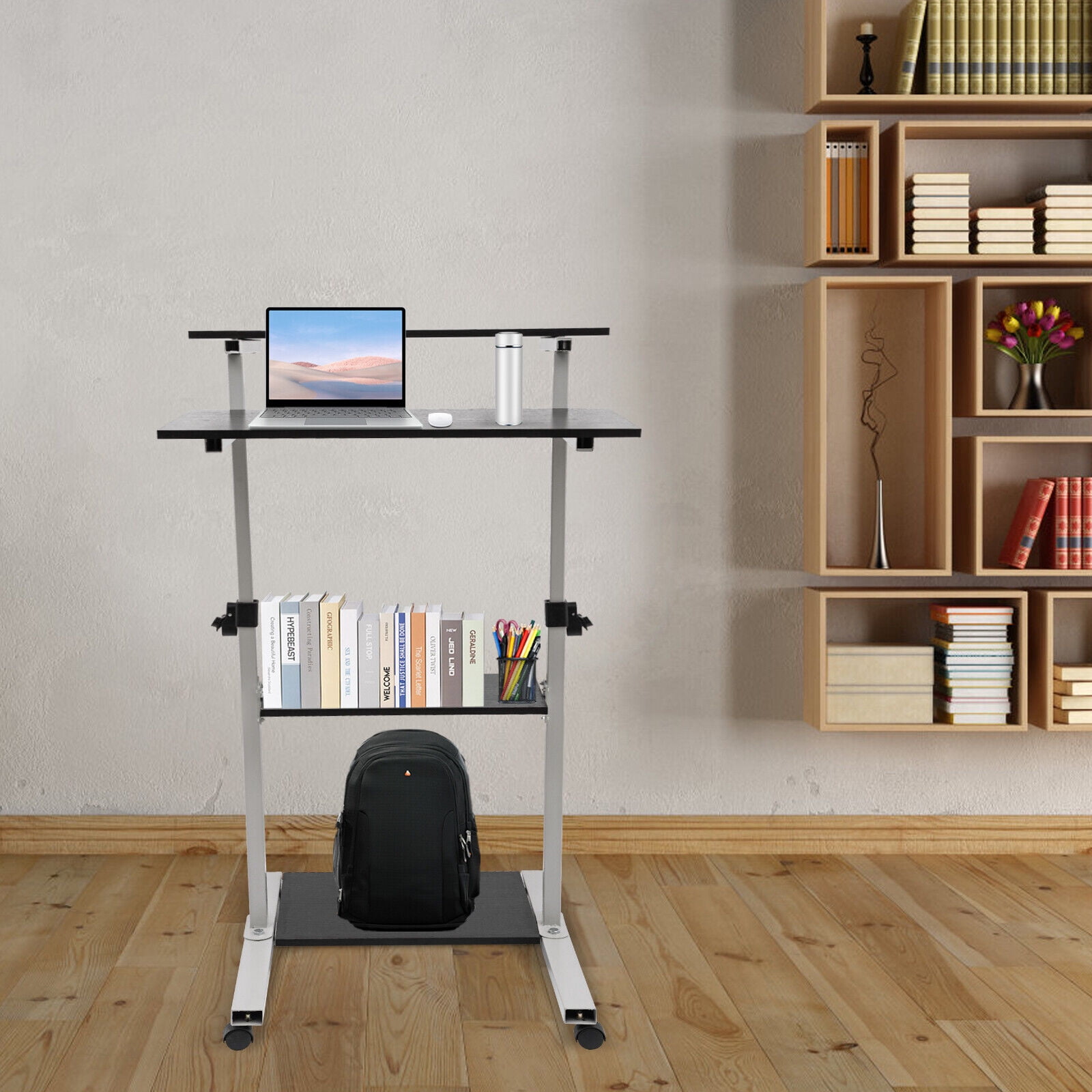 Mobile Standing Desk Stand Up Work Station Stand Up Desk Cart Office