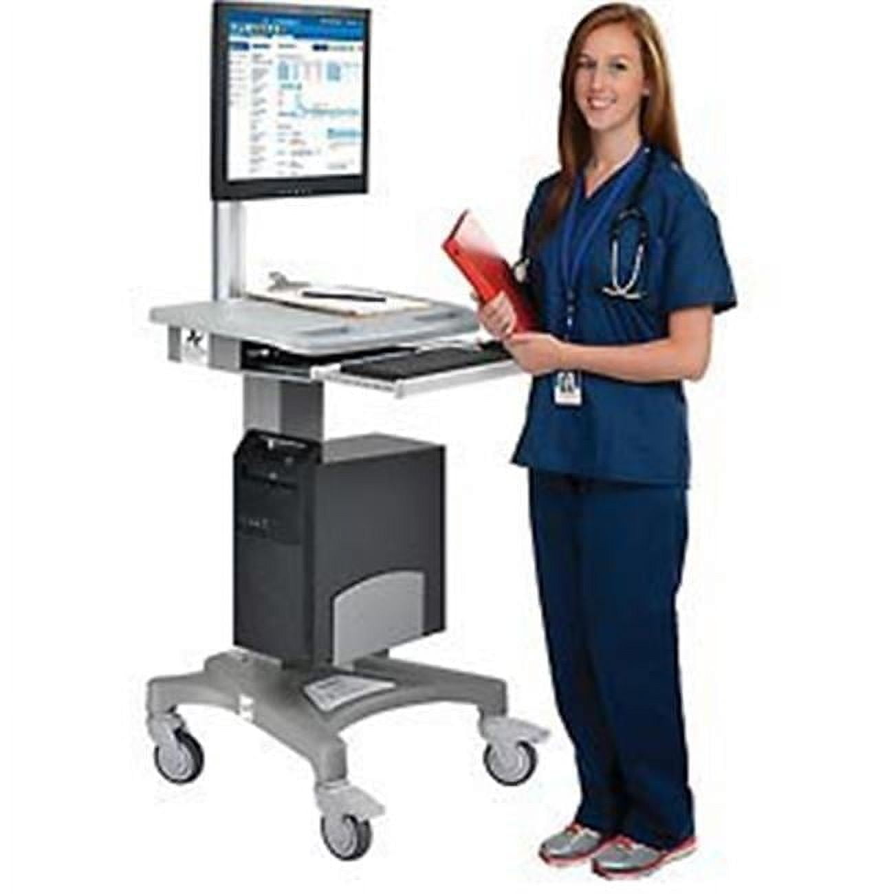 Mobile Standing Point of Care Medical Workstation & Computer PC Cart