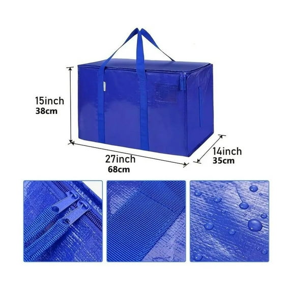 Mobile Storage Bag with Wheels - 50L Heavy Duty Tote Bag with Zipper & Handle - Large Rolling Storage Container for Clothes, Toys, & Home Organization