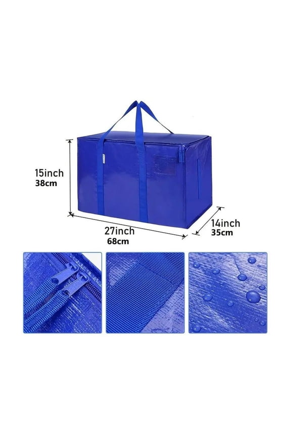 Mobile Storage Bag with Wheels - 50L Heavy Duty Tote Bag with Zipper & Handle - Large Rolling Storage Container for Clothes, Toys, & Home Organization