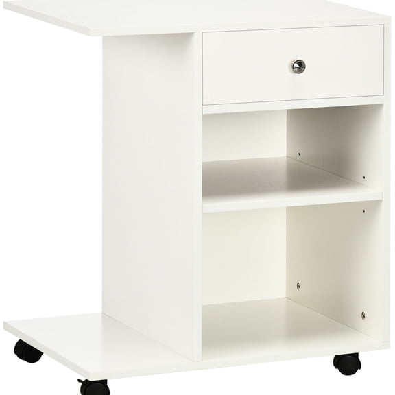 Mobile Storage Stand for Printer | Multiple Storage in Office, Adjustable Shelf | Particleboard Build | Lockable Casters for Transport