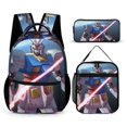 thumbnail image 1 of Mobile Suit Gundam 3 Pcs Backpack Set With Lunch Bag And Pencil Case Casual Bookbag Lunch Box Pencil Box, 1 of 8