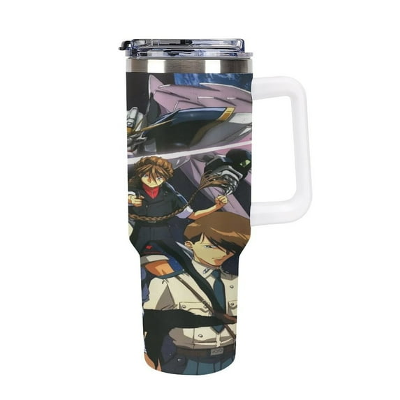 Mobile Suit Gundam 40 Oz Tumbler With Handle And Straw, Stainless Steel Vacuum Travel Mug, Double Wall Vacuum Insulated Tumbler With Lid, Water Bottle for Gifts Party Office Coffee