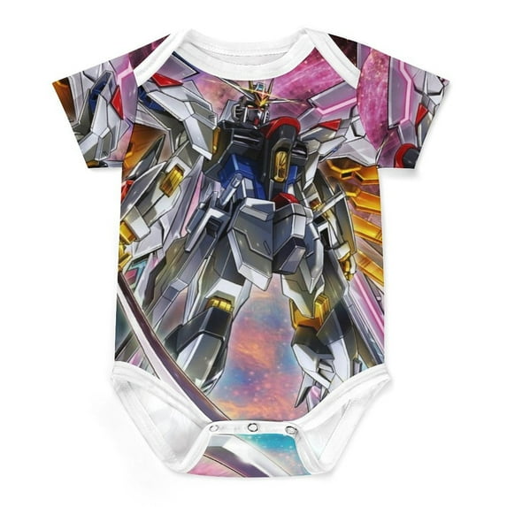 Mobile Suit Gundam Baby Boy Girl Short Sleeve Rompers Bodysuit One Piece Jumpsuit Summer Outfit