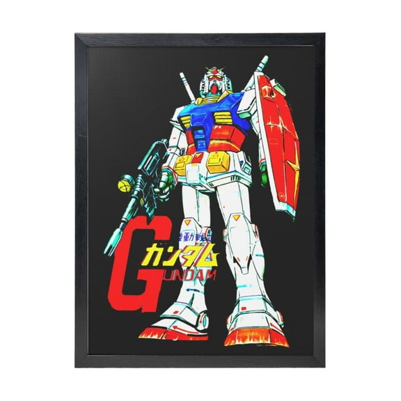 Mobile Suit Gundam Black Framed Canvas Wall Art Fashion Decor, 12x16in Wall Decor For Living Room, Bedroom, Office