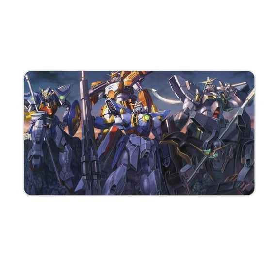 Mobile Suit Gundam Large Gaming Mouse Pad for Desk, Big Mouse Pad Gaming Desk Mat, Mousepad Desk Pad with Non-Slip Base And Stitched Edges, Keyboard Mouse Mat for Home Office Work