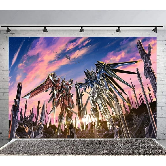 Mobile Suit Gundam SEED Freedom Backdrop Banner Party Supplies Poster Movie Theme Background for Photography Birthday Decorations