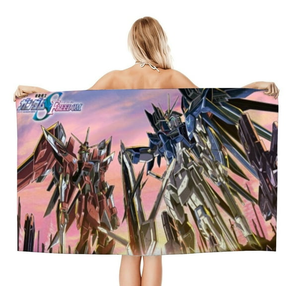 Mobile Suit Gundam SEED Freedom Gifts Beach Towel for Women Girl Birthday Inspired Fan Bath Outdoor Music Lover