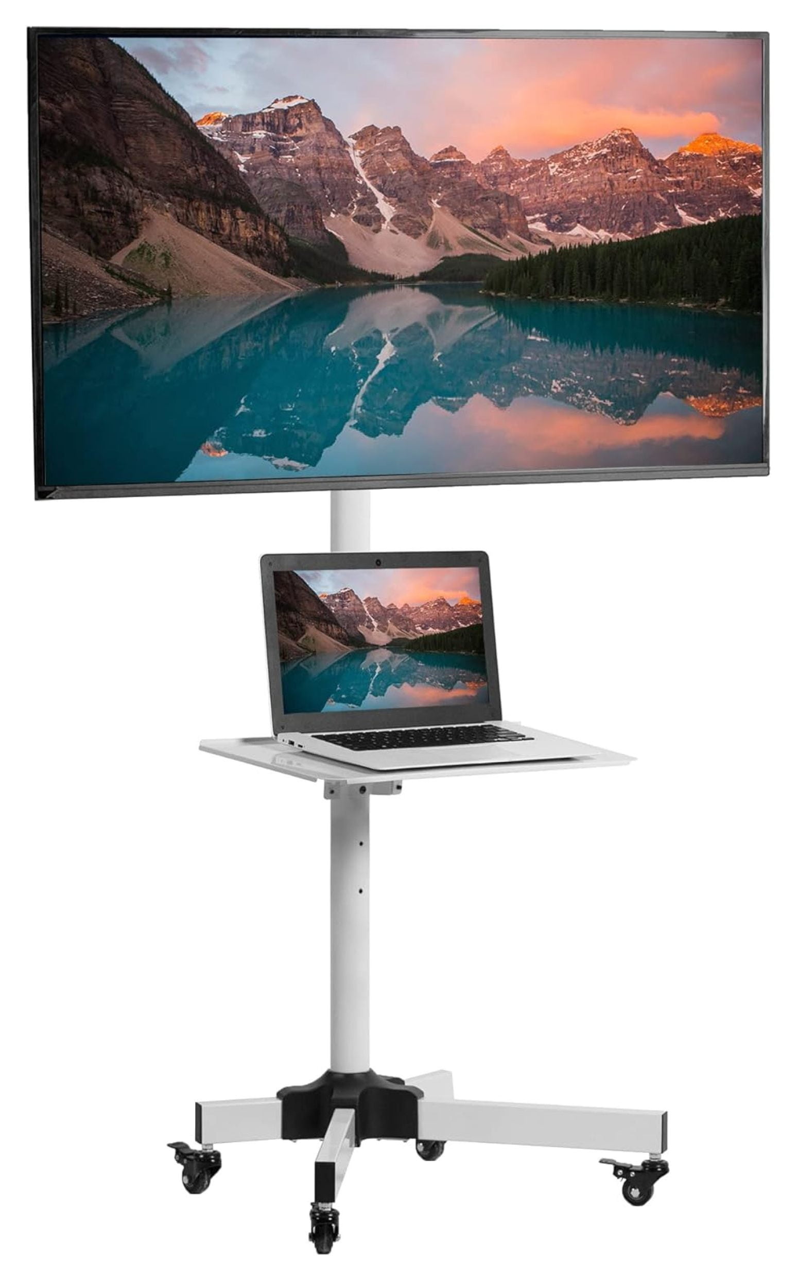 Mobile TV Cart for 1360 inch Screens up to 55 lbs, LCD LED OLED 4K