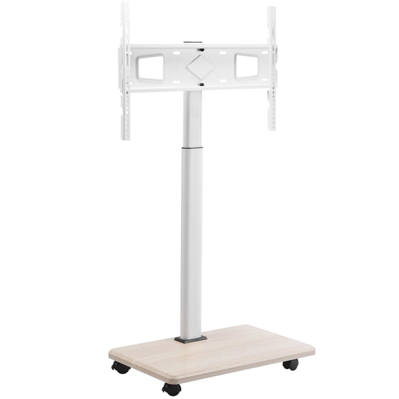 Mobile TV Cart Rolling Stand for 32 to 70 Inch Screens with 25 Degree Rotation Height Adjustable Mount on Wheels Holds 99 lbs Max VESA 600x400mm for Bedroom Outdoor Corner Use