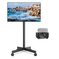 thumbnail image 1 of Mobile TV Cart Rolling TV Stand for 23-60 Inch Screens, Portable TV Stand on Wheels with Tilt and Height Adjustable, Outdoor TV Mount Stand Holds up to 88 lbs for Home Office MAX VESA 400x400mm, 1 of 6