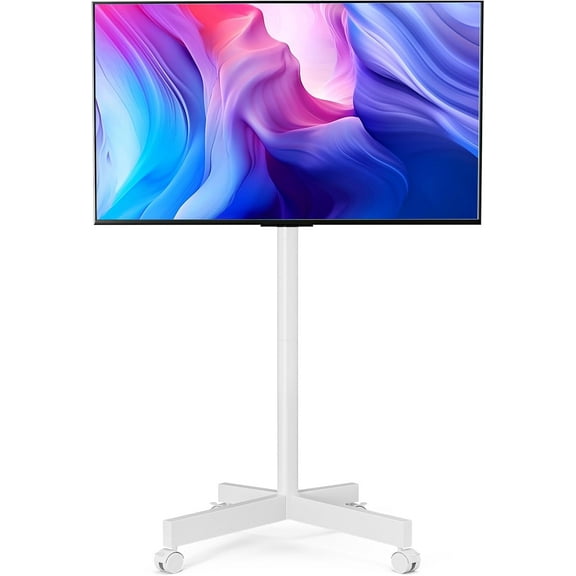 Mobile TV Cart Rolling TV Stand for 23-65 Inch LCD LED OLED 4K Smart TVs up to 110lbs, Height Adjustable Portable AV Cart with Wheels and Tilt Mount, Outdoor TV Stand Mount, Max VESA 400x400mm