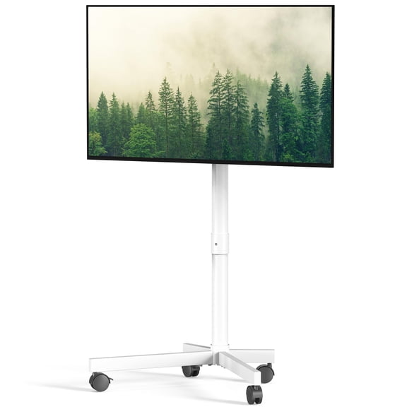Mobile TV Cart Stand White 23-60 Inch Basic for Flat Screens