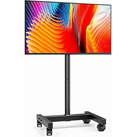 Mobile TV Cart Stand with Wheels for 23-60" tvs, Height Adjustable, Portable Floor Stand Holds up to 88 lbs, Rolling TV Mount max VESA 400x400mm