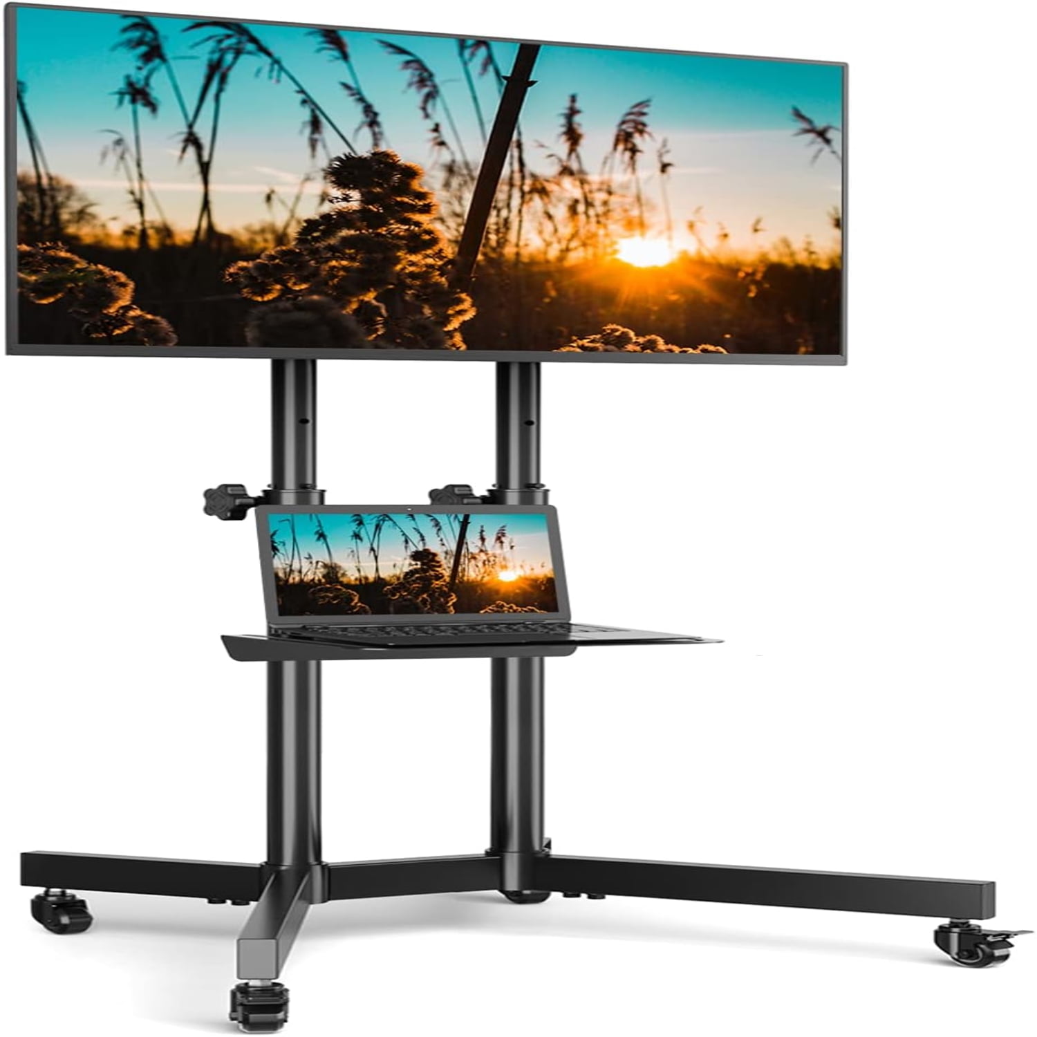 Mobile TV Cart with Wheels 3280 Inch TV Stand for LCD LED OLED Curved