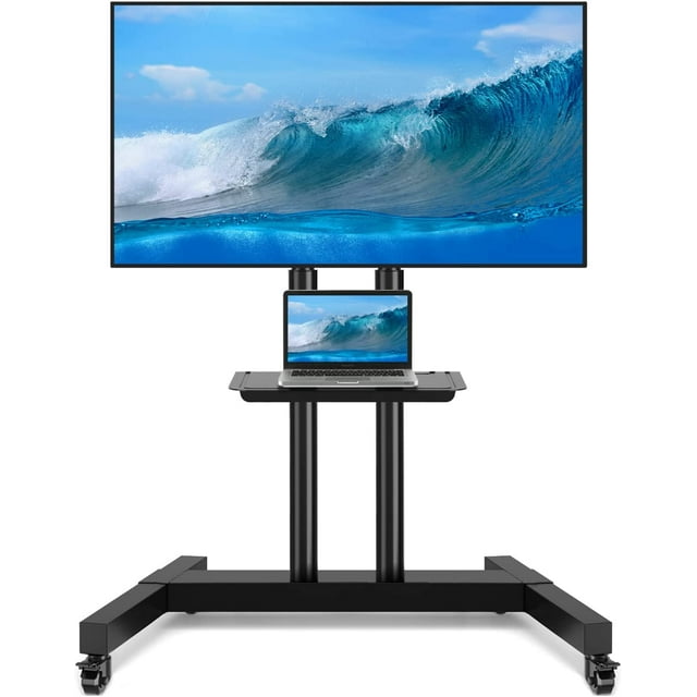 Mobile TV Cart with Wheels for 4080 Inch LCD LED OLED Flat Curved