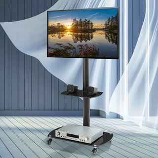Pedestal Moon Rollin' TV Stand Rollable for Screen 40 to 70 Inch, Mobile TV  Stand with Wheels, TV Roller Cart