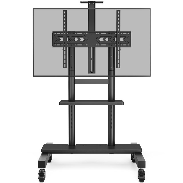Mobile TV Stand Rolling TV Cart for 55 to 90 inch LCD LED TVs, Black