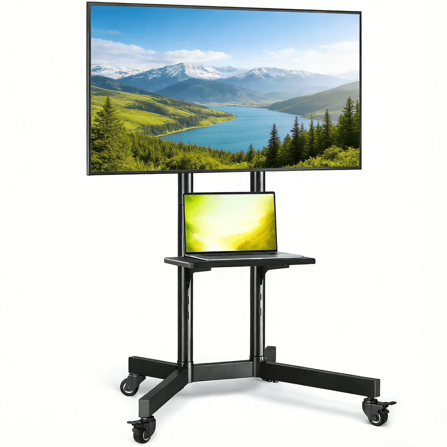 Mobile TV Stand with Wheels for 32-85 Inch Screens up to 150 lbs ...