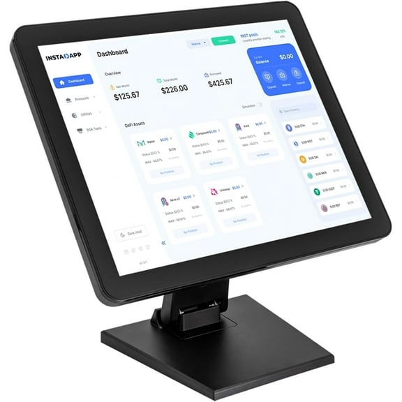 Mobile Tablet POS Cash Register Monitor for Small Business Restaurant Retail Grocery Convenience Mobile Food Truck Dining Bubble Tea Coffee Shop Beverage Bakery