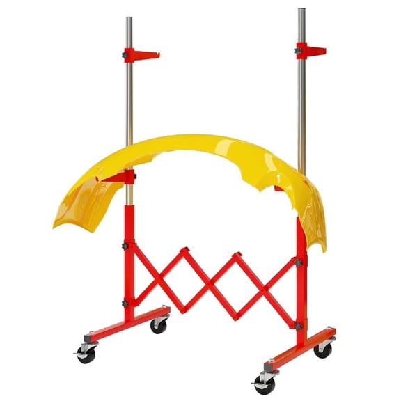 Mobile Telescopic Auto Body Paint Stand, Adjustable Body Extending Bumper Stand for Painting, Paint Rack Panel Stand w/Wheels for Automotive Body Shop