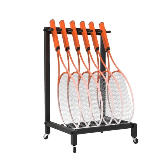 Mobile Tennis Racquet Storage Rack,Sports Racquet Storage Organizer Rack Display Stand,Holds 6 Rackets,For Tennis Racket/Badminton Racquets