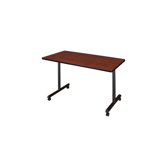 Mobile Training Table 42 x 24 Inch Adjustable Office Table with Wheels