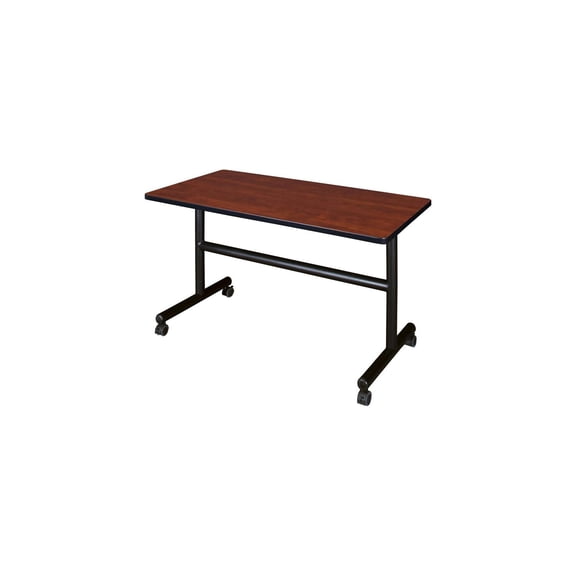 Mobile Training Table 48" Flip Top Conference Table with Wheels - Cherry Finish