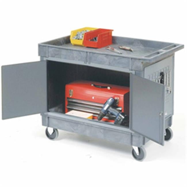 Mobile Tray Top Shelf Maintenance Cart with 5 in. Rubber Caster - Gray ...