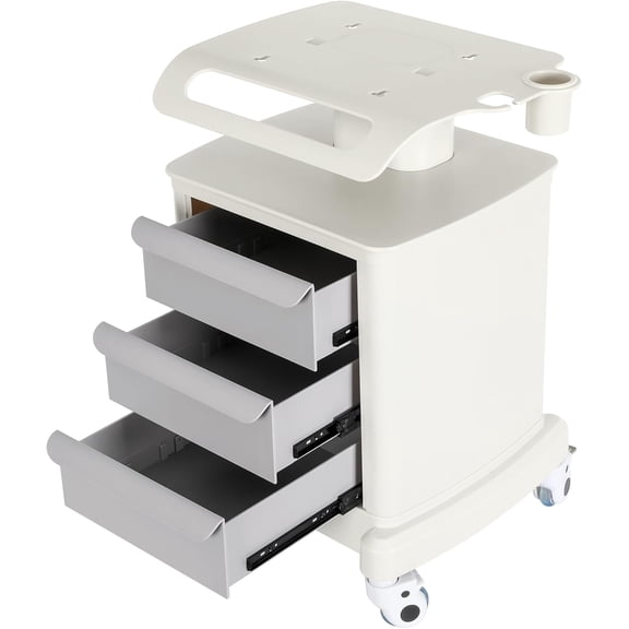 Mobile Ultrasound Trolley Cart Portable Ultrasound Imaging Scanner Vehicle Medical Beauty Storage Cart 110LBS Load with 4 Wheels 2 Brake for Hospital Office Bedroom Medical Clinic