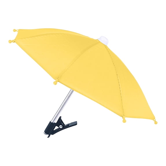 Mobile Umbrella – Phone Clip Umbrella | UPF 50+ Sun Protection, Rainproof, Reflective Coating | Sturdy Polyester, Suction Cup Mount, Scratch-Resistant | 28cm Diameter