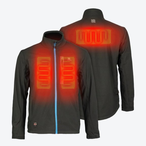 Fieldsheer Alpine 2.0 Heated Jacket for Men, Mobile Warming Heat System, Windproof 4-Way Stretch Soft Shell, Phoslite Reflective