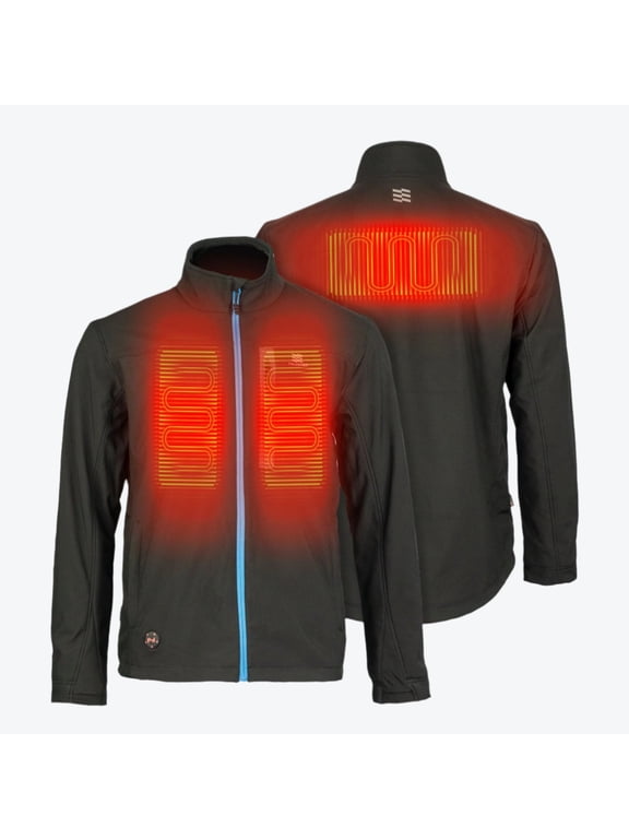 Fieldsheer Alpine 2.0 Heated Jacket for Men, Mobile Warming Heat System, Windproof 4-Way Stretch Soft Shell, Phoslite Reflective