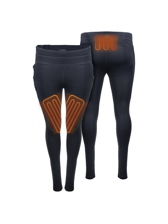 Baselite Heated Base Layer Pants for Women, 3 Heat Zones, Battery Included, Arctic Blue, Medium