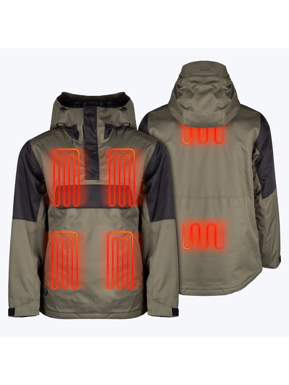 Denali Anorak Heated Snow Jacket for Men, 6 Heat Zones, Dual Zone Controller, PrimaLoft Gold, RECCO Reflector