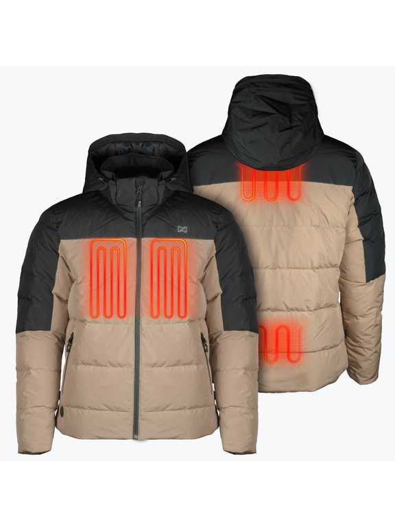 Crest 2.0 Heated Down Jacket for Men, 4 Heat Zones, Dual-Zone Control, 600-Fill RDS Duck Down, Removable Hood