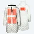 thumbnail image 1 of Mobile Warming Meridian Heated Jacket for Women, Knee-Length Coat, Heated Hand Pockets, 7.4V Battery, Cream, XL, 1 of 6