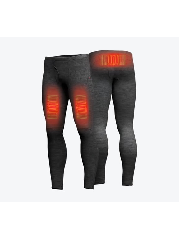 Primer Heated Base Layer Pants for Men, 3 Heat Zones, Bluetooth Control, Black, Medium