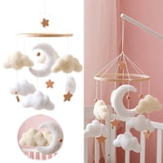 Mobile Wind Chimes Baby Room Dreamy Star Moon Hanging Mobile for Crib Baby for Toddlers Preschoolers and Girls, 45X23 cm, Beige
