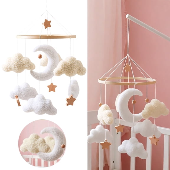Mobile Windspiele Bettglocke Samt Babybett Mit Holzsternen Drehend Bettglocke Anhnger Mobile Babyzimmer Neugeborenen Geschenk Fr Kleinkinder Mdchen Vorschulkinder Large Wooden Wind Chimes Spiral