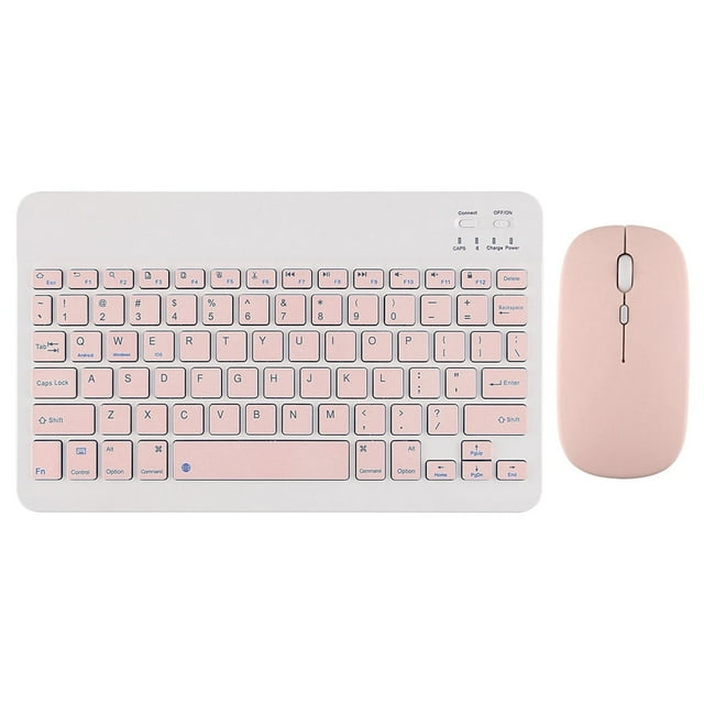 Mobile Wireless Bluetooth Keyboard and Mouse Set, 10 Inch Bluetooth Keyboard with Dual Mode