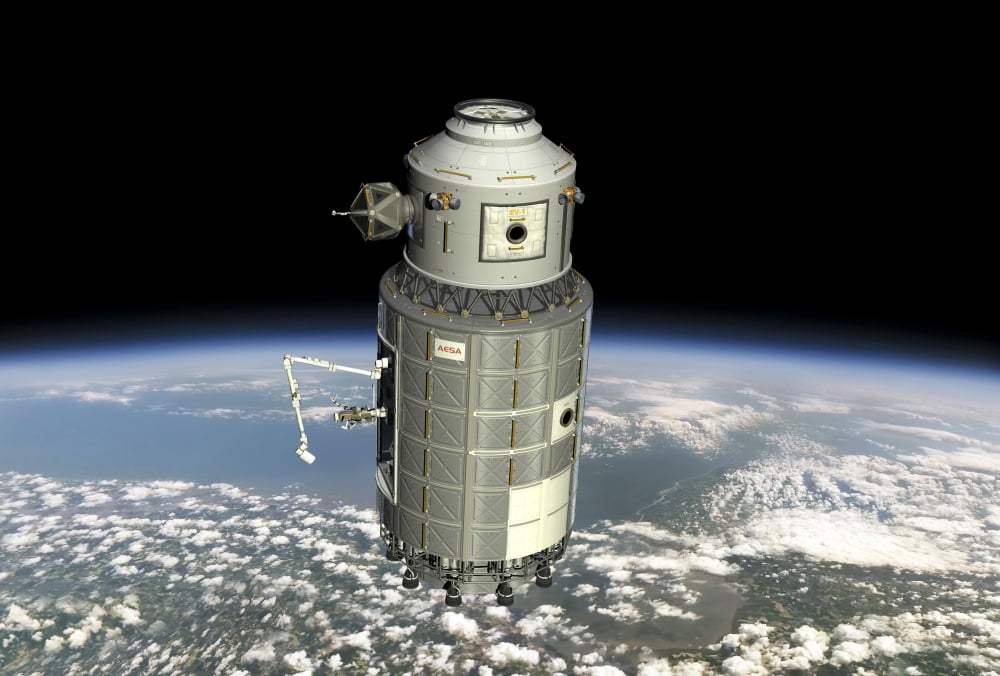Mobile maintenance platform in low Earth orbit Canvas Art - Walter MyersStocktrek Images (17 x 12)
