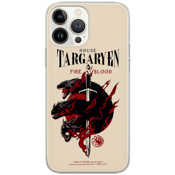 Mobile phone case for Apple IPHONE 14 original and officially Licensed Game of Thrones pattern Game of Thrones 006 optimally adapted to the shape of the mobile phone, case made of TPU